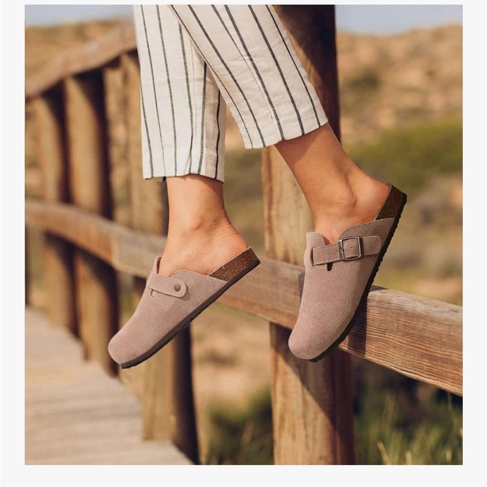 Stylish Taupe Slip-On Clogs